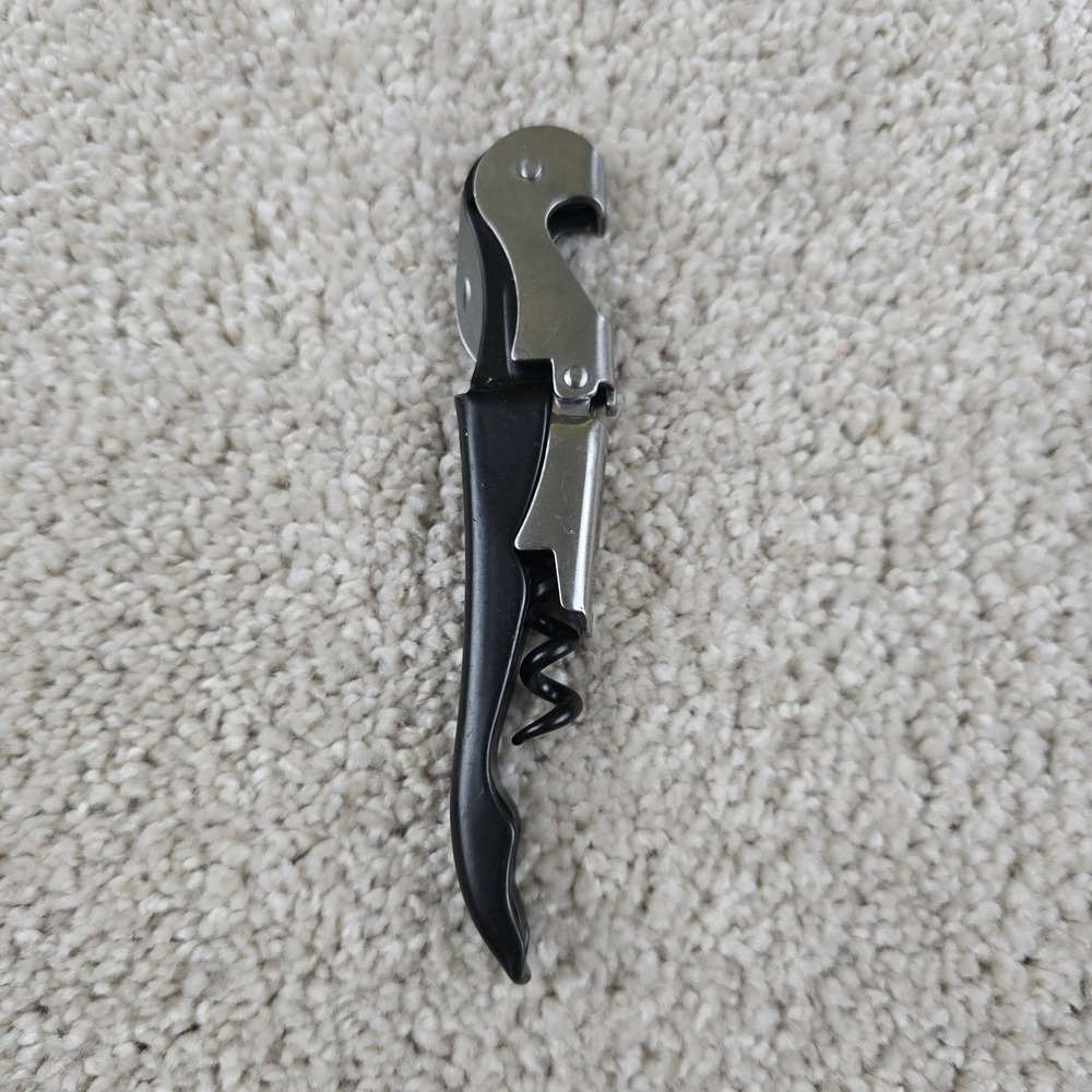 Disney Cruise Line Wine Opener Black Silver Waiters Corkscrew Multi-Tool